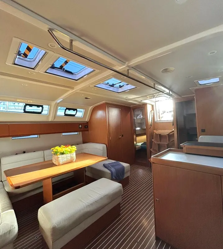 Salon of Lina, a Bavaria Cruiser 51 sailboat at Athens, Greece