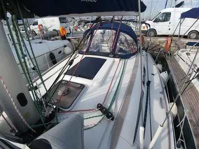 Galley of Katrina, a Jeanneau Sun Odyssey 36i sailboat at Municipal Unit of Elefsina, Greece