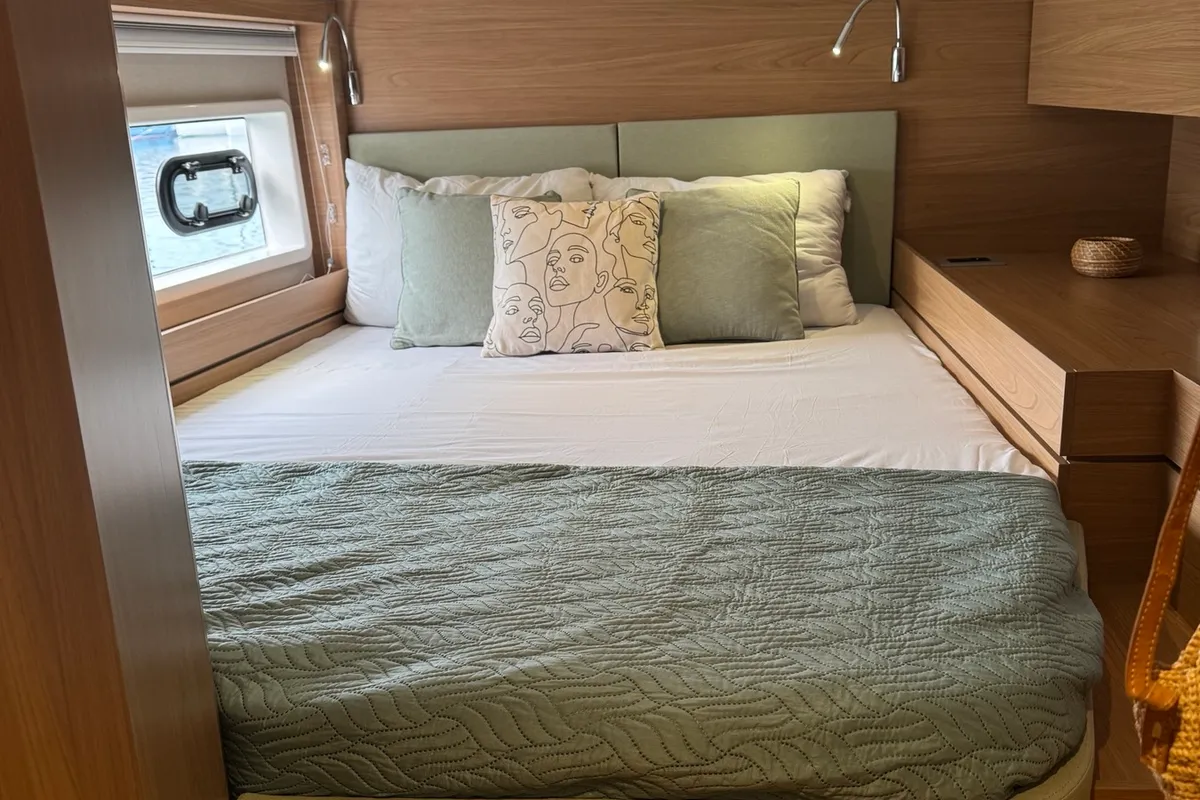 Cabin on Katalea, a Bali 4.6 catamaran at Municipal Unit of Lefkada, Greece