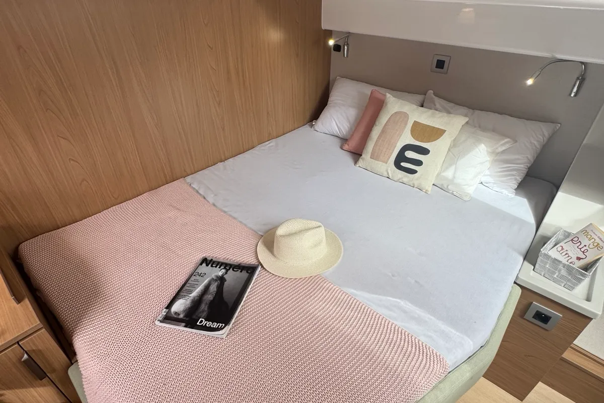 Cabin on Katalea, a Bali 4.6 catamaran at Municipal Unit of Lefkada, Greece