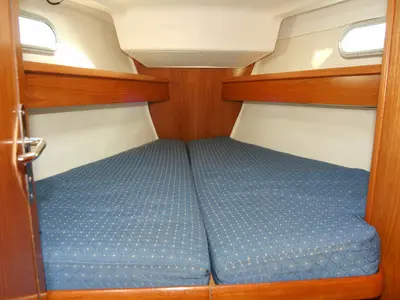 Cabin on Baltic Sun, a Jeanneau Sun Odyssey 43 sailboat at Flensburg, Germany
