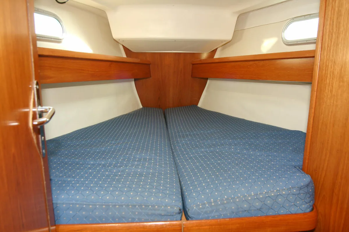 Cabin on Baltic Sun, a Jeanneau Sun Odyssey 43 sailboat at Flensburg, Germany