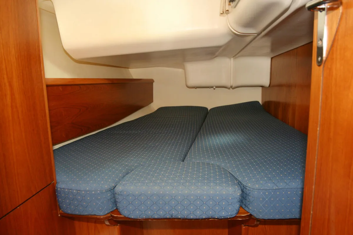 Cabin on Baltic Sun, a Jeanneau Sun Odyssey 43 sailboat at Flensburg, Germany