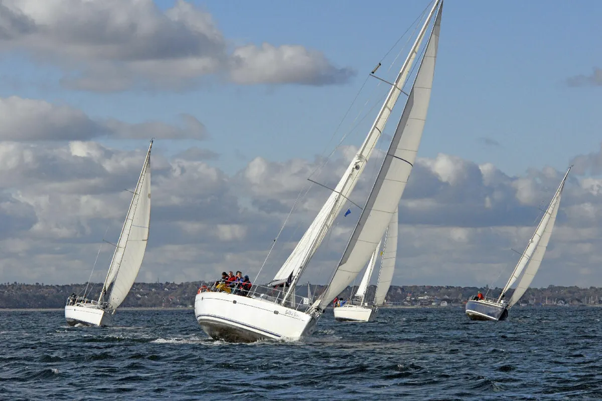 Exterior view of Baltic Sun, a Jeanneau Sun Odyssey 43 sailboat at Flensburg, Germany