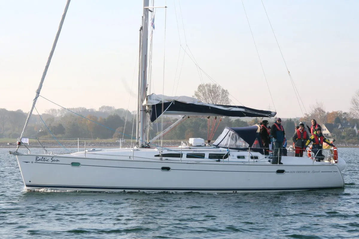 Baltic Sun, a Jeanneau Sun Odyssey 43 sailboat at Flensburg, Germany