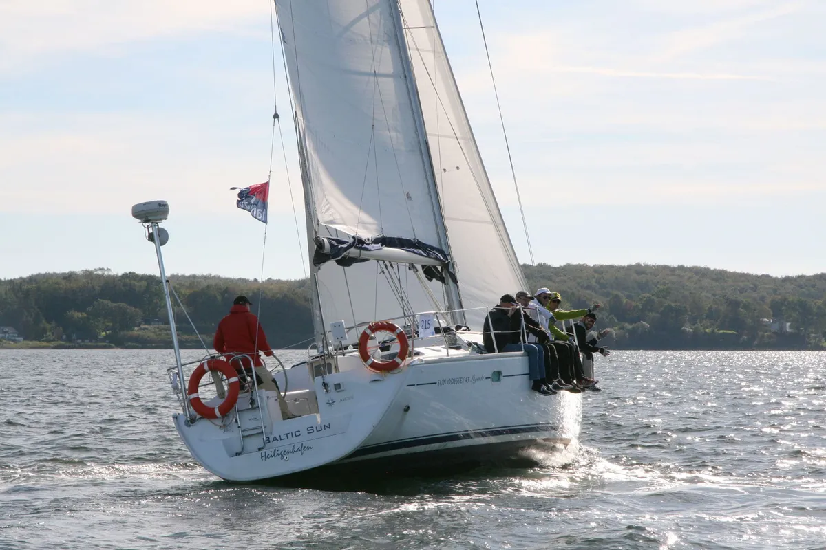 Baltic Sun, a Jeanneau Sun Odyssey 43 sailboat at Flensburg, Germany