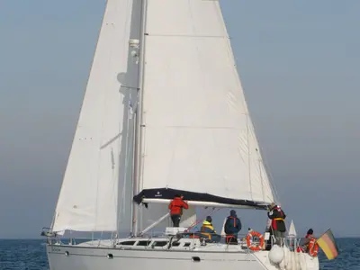 Baltic Sun, a Jeanneau Sun Odyssey 43 sailboat at Flensburg, Germany