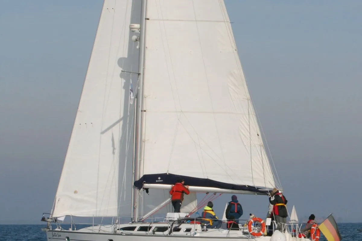 Baltic Sun, a Jeanneau Sun Odyssey 43 sailboat at Flensburg, Germany