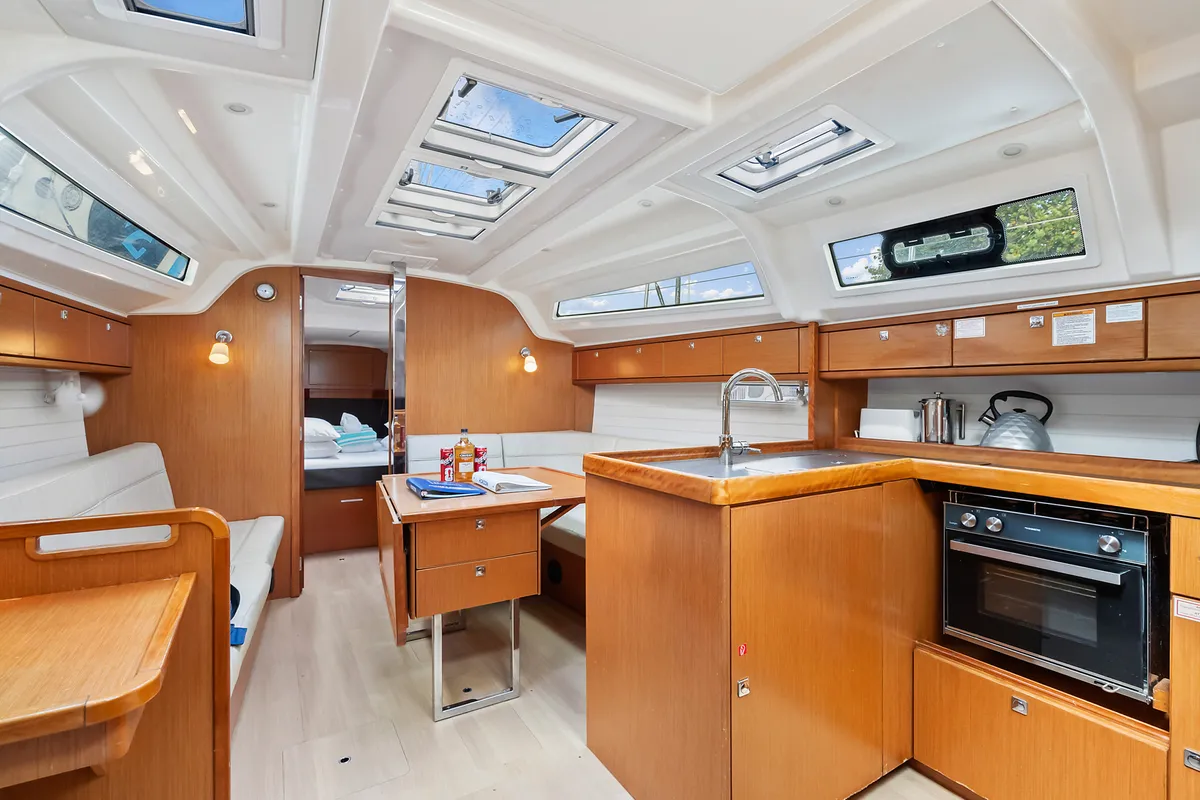 Salon of New Beginnings, a Bavaria 37 sailboat at Road Town, British Virgin Islands