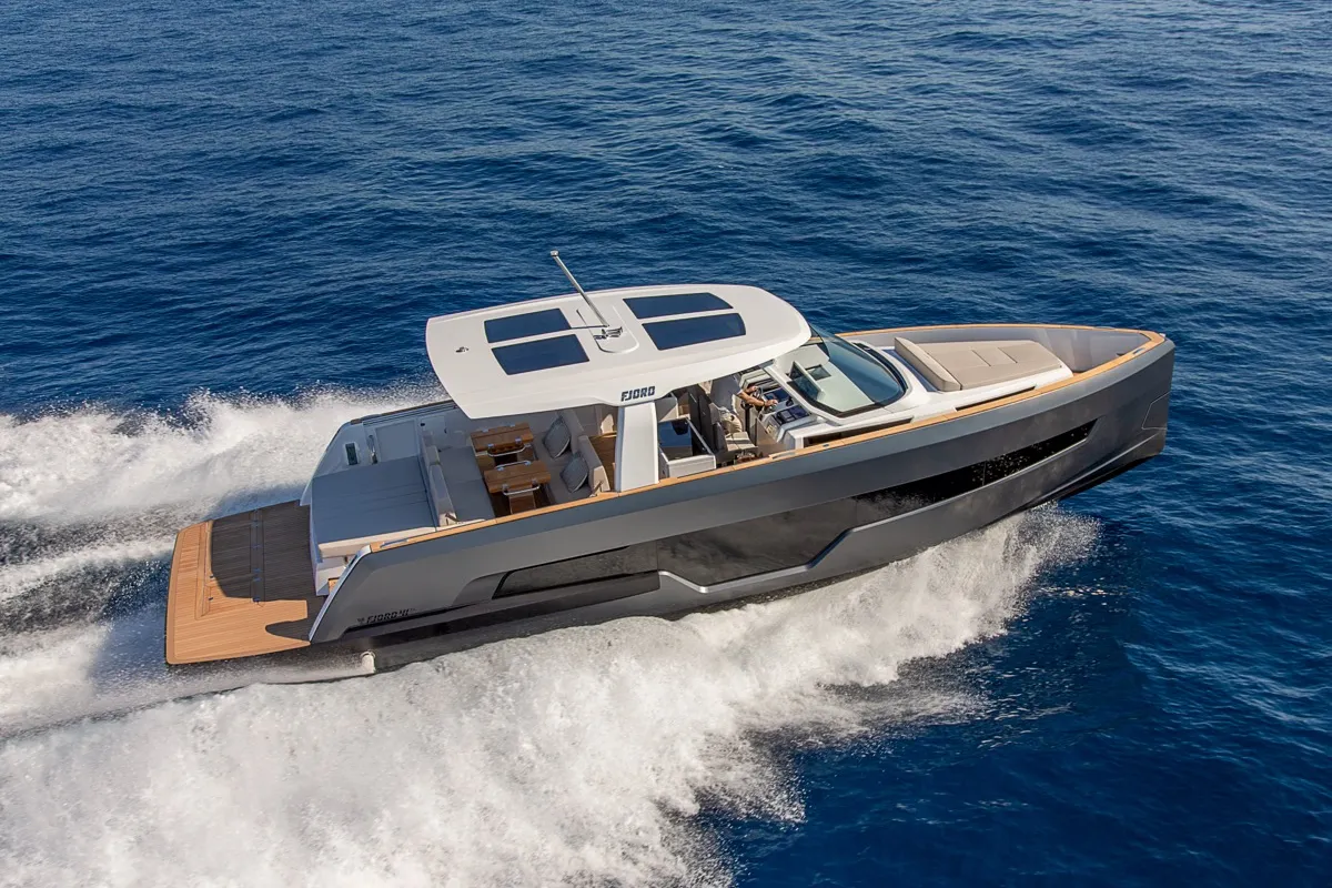 Galley of Oaseas, a Fjord 41 XL motorboat at Olbia, Italy