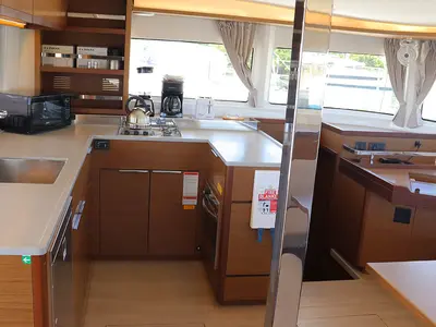 Galley of Kallisti, a Lagoon 46 catamaran at Parham Town, British Virgin Islands