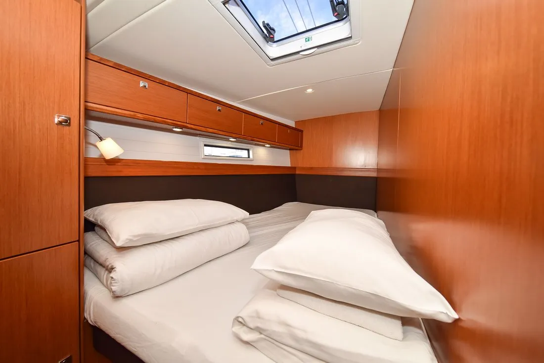 Cabin on Fat Boy, a Bavaria Cruiser 56 sailboat at Zadar, Croatia