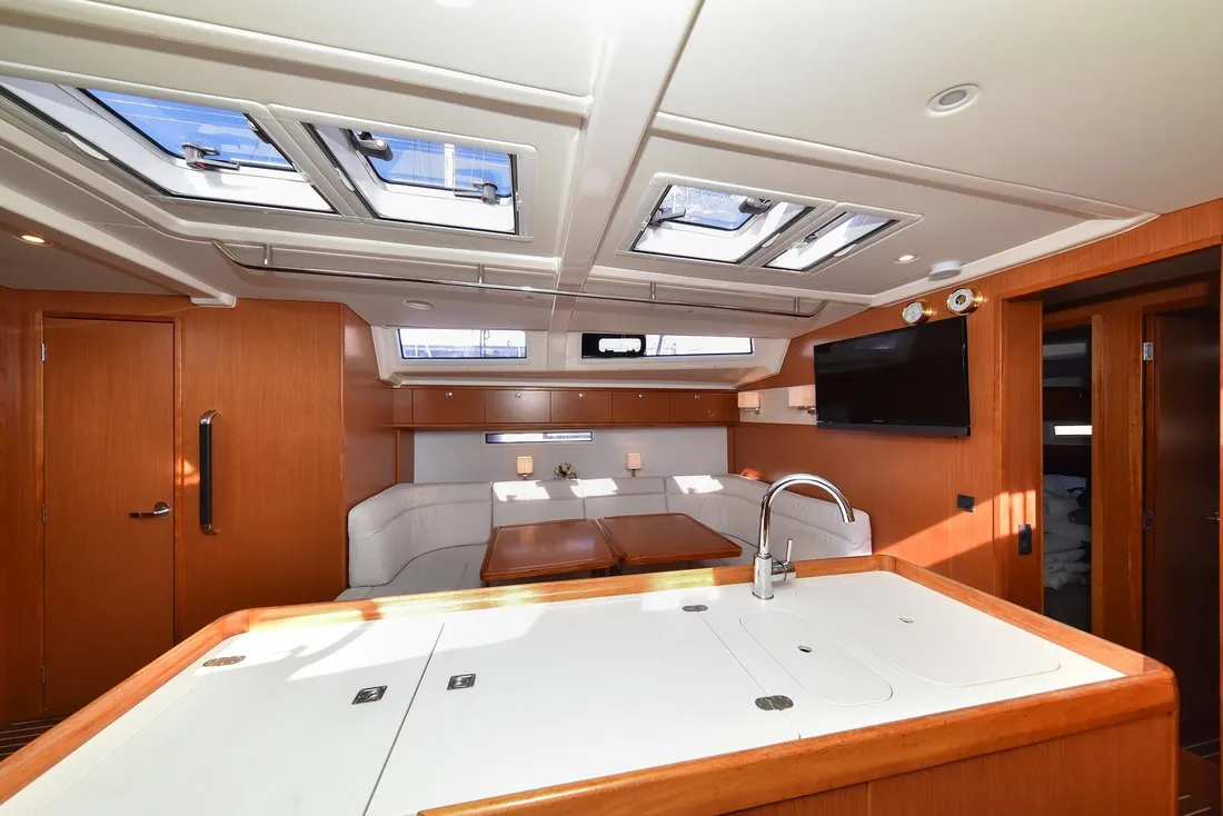 Galley of Fat Boy, a Bavaria Cruiser 56 sailboat at Zadar, Croatia