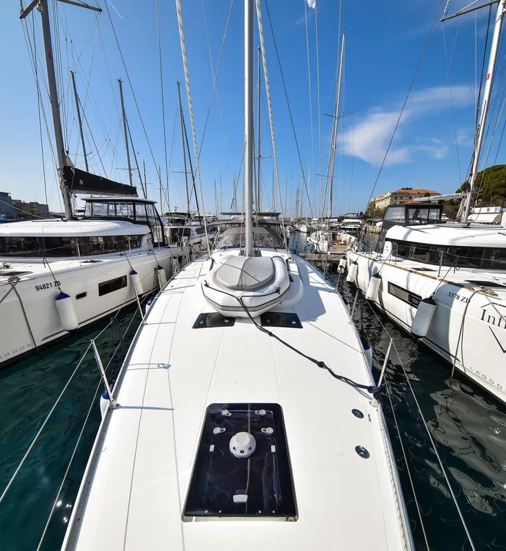 Galley of Fat Boy, a Bavaria Cruiser 56 sailboat at Zadar, Croatia