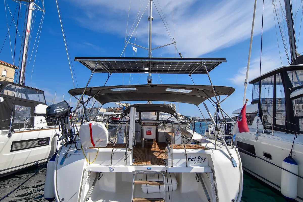 Fat Boy, a Bavaria Cruiser 56 sailboat at Zadar, Croatia