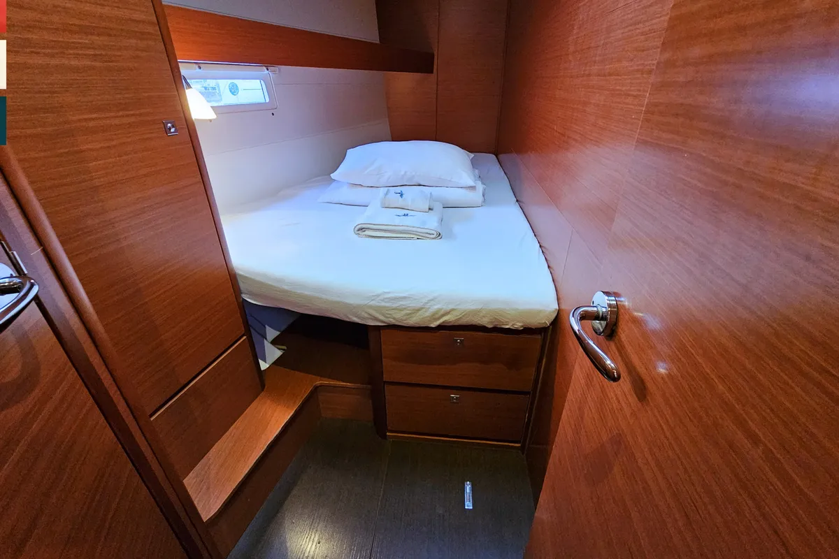 Cabin on Katajina AC/Gen, a Dufour 460 Grand Large sailboat at Općina Rogoznica, Croatia