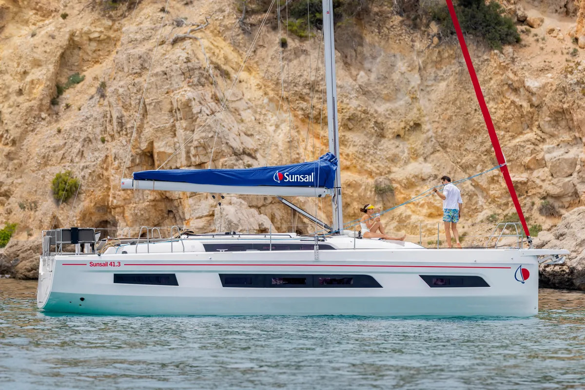 Exterior view of Sunsail 41.3 Premium, a Dufour 41 sailboat at Municipal Unit of Lefkada, Greece