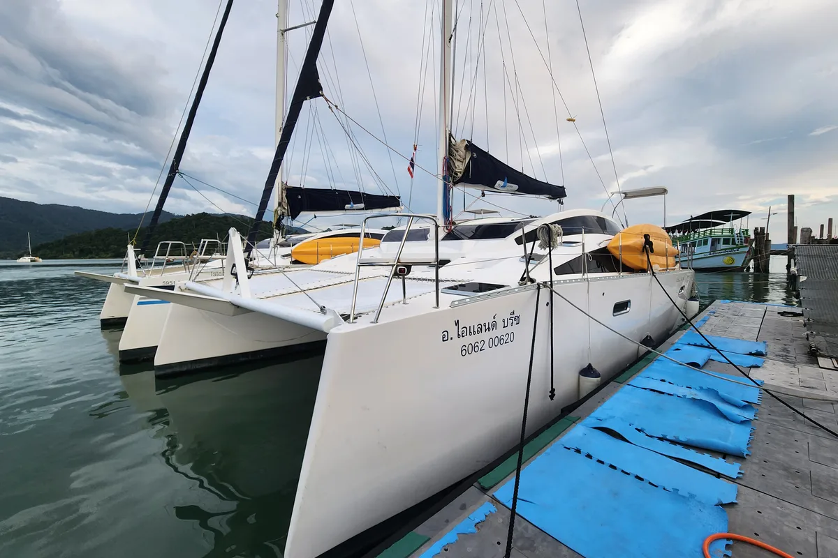 Exterior view of Island Breeze, a Island Spirit 38 catamaran at Baan Salak Phet, Thailand