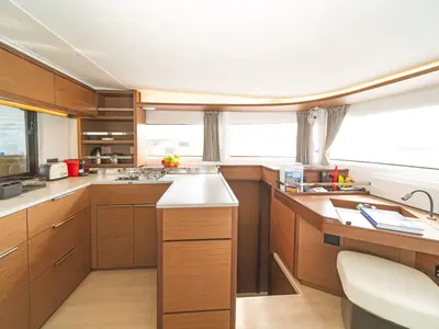 Galley of Nefeli, a Lagoon 46 catamaran at Volos, Greece