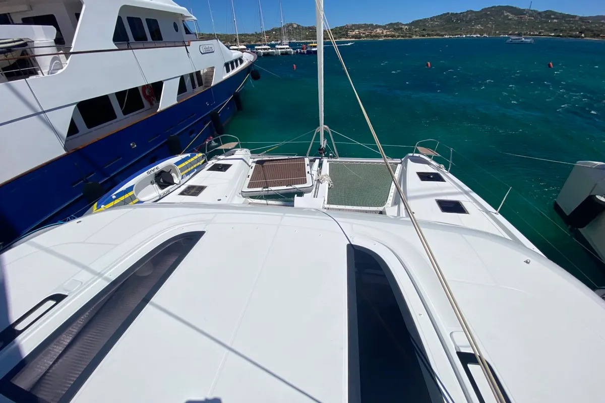 Deck of The Moon (GND), a Lagoon 55 catamaran at St. George's, Grenada