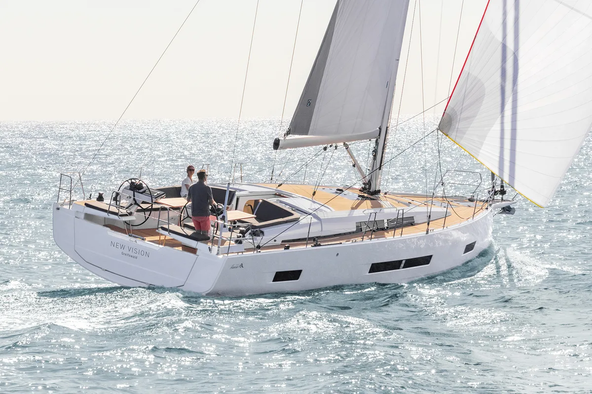 Exterior view of Prima Vera, a Hanse 460 sailboat at Općina Sukošan, Croatia