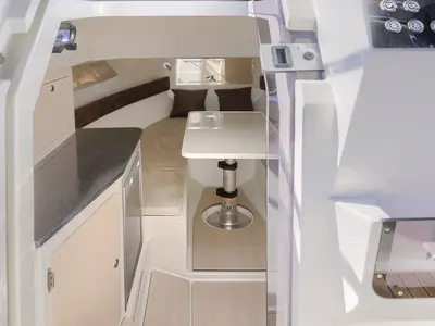 Salon of Pacific Craft 750 Sun Cruiser, a motorboat at Pula, Croatia