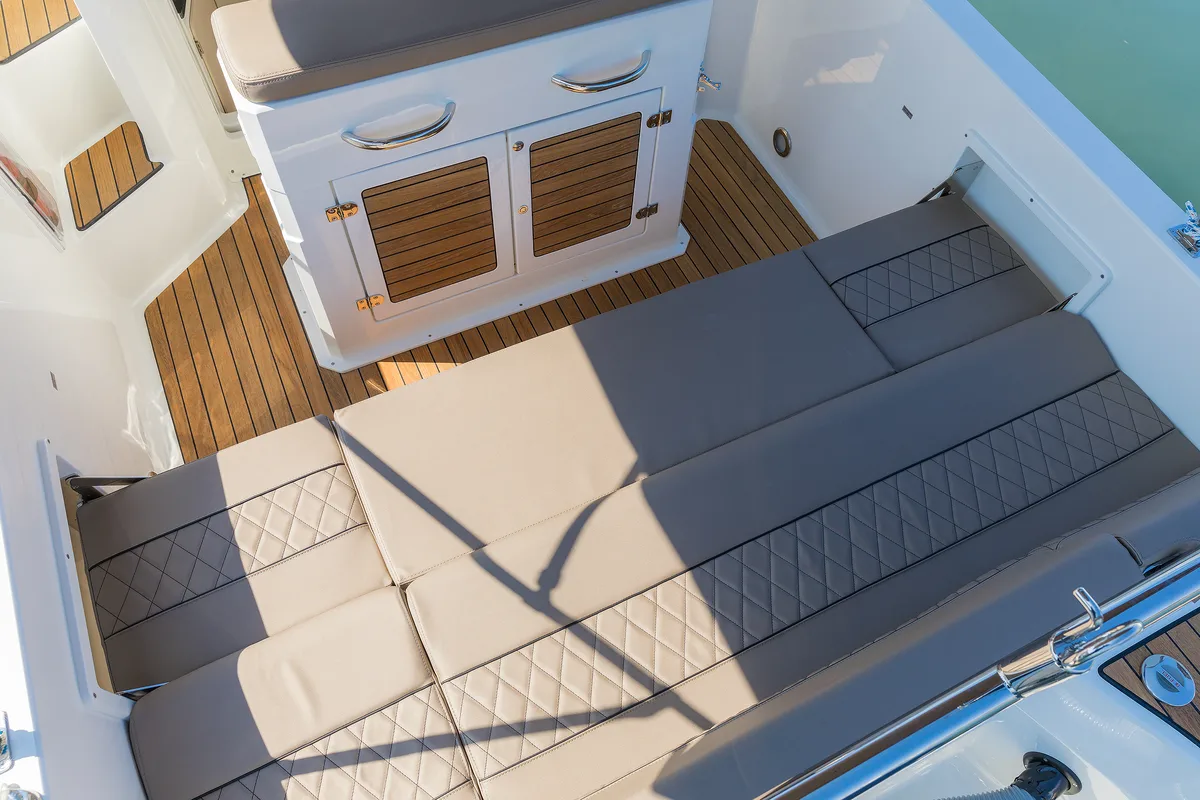 No Name, a Pacific Craft 750 Sun Cruiser motorboat at Grad Pula, Croatia