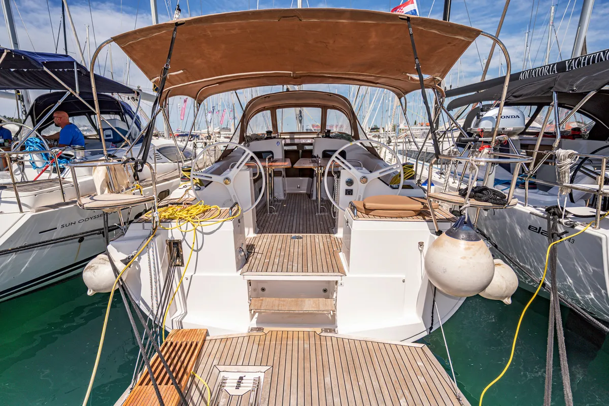 Seraphim, a Elan Impression 45.1 sailboat at Pirovac, Croatia