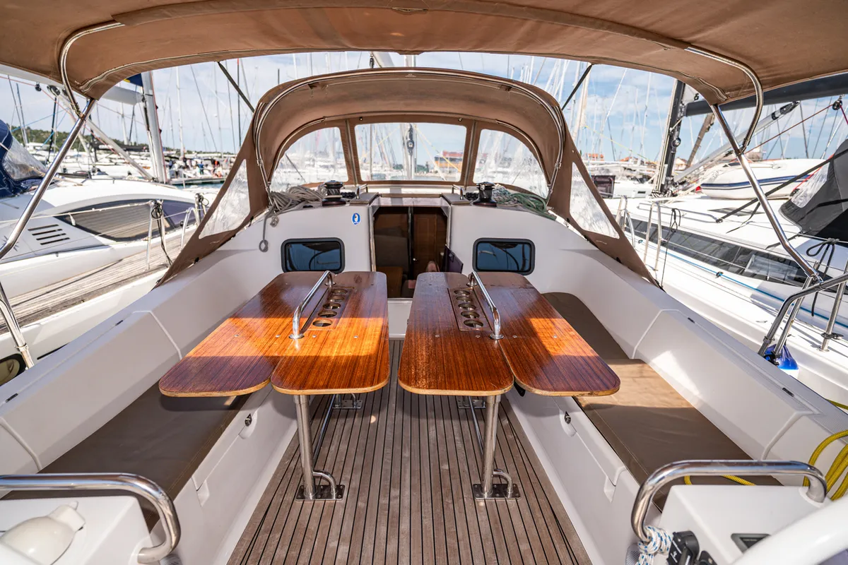 Seraphim, a Elan Impression 45.1 sailboat at Pirovac, Croatia