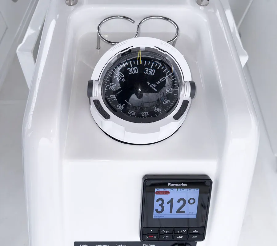 Cockpit of tam elli, a Jeanneau Sun Odyssey 440 sailboat at Palma de Mallorca, Spain