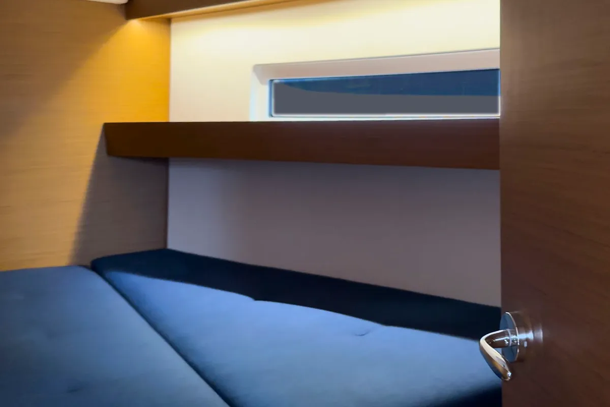 Cabin on tam elli, a Jeanneau Sun Odyssey 440 sailboat at Palma de Mallorca, Spain