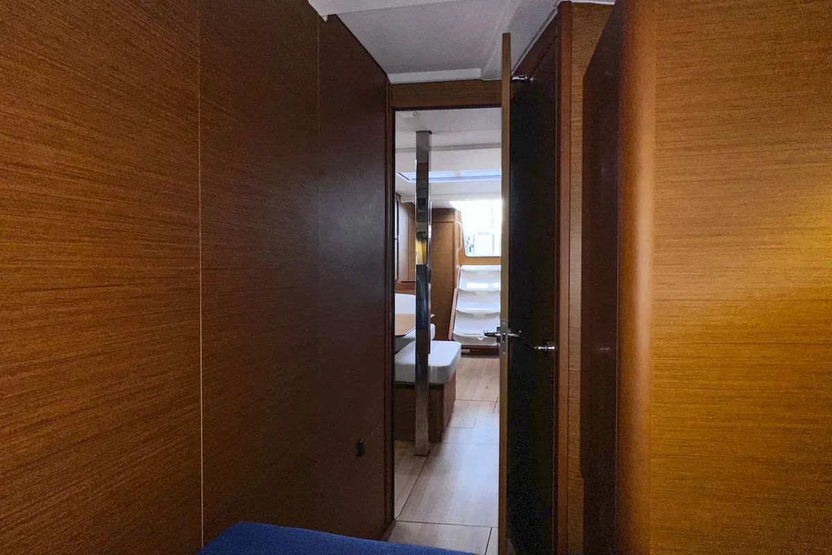 Cabin on tam elli, a Jeanneau Sun Odyssey 440 sailboat at Palma de Mallorca, Spain