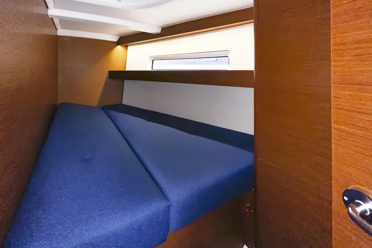 Cabin on tam elli, a Jeanneau Sun Odyssey 440 sailboat at Palma de Mallorca, Spain