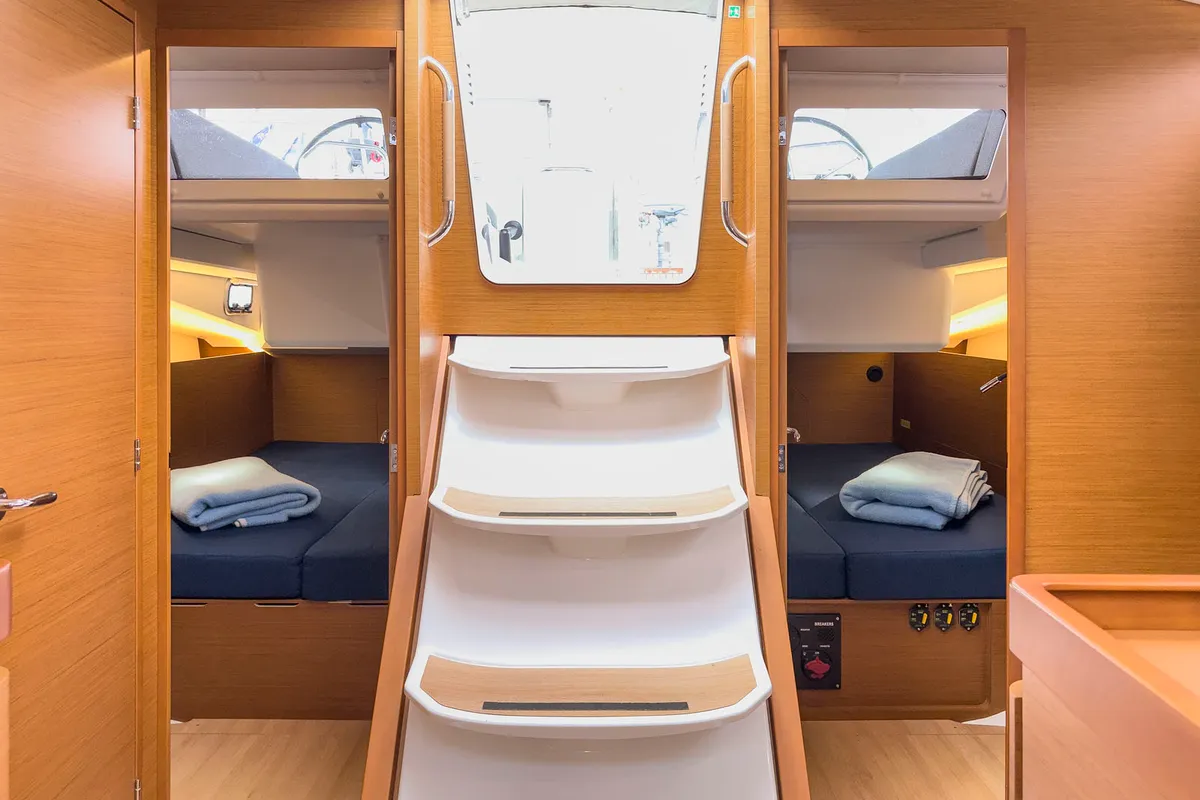 Cabin on tam elli, a Jeanneau Sun Odyssey 440 sailboat at Palma de Mallorca, Spain