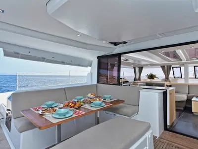 Cabin on Helidoni, a Fountaine Pajot Tanna 47 catamaran at Volos Municipality, Greece