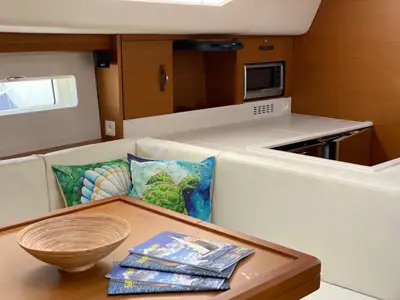 Galley of KATRINA, a Jeanneau 51 sailboat at Šibenik, Croatia