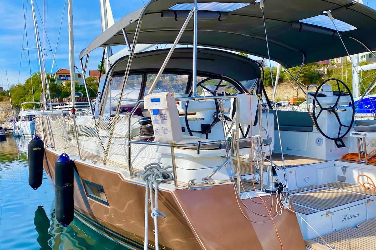 Exterior view of KATRINA, a Jeanneau 51 sailboat at Šibenik, Croatia