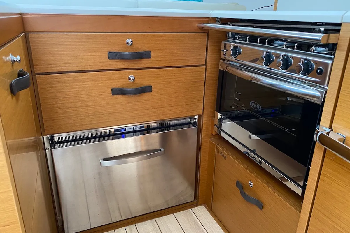Galley of KATRINA, a Jeanneau 51 sailboat at Šibenik, Croatia