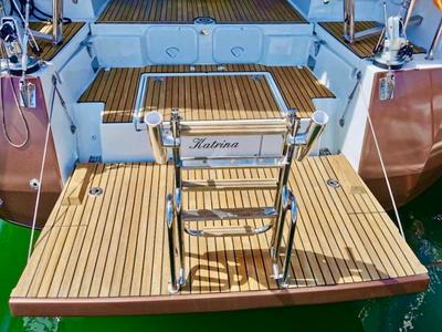 Deck of KATRINA, a Jeanneau 51 sailboat at Šibenik, Croatia