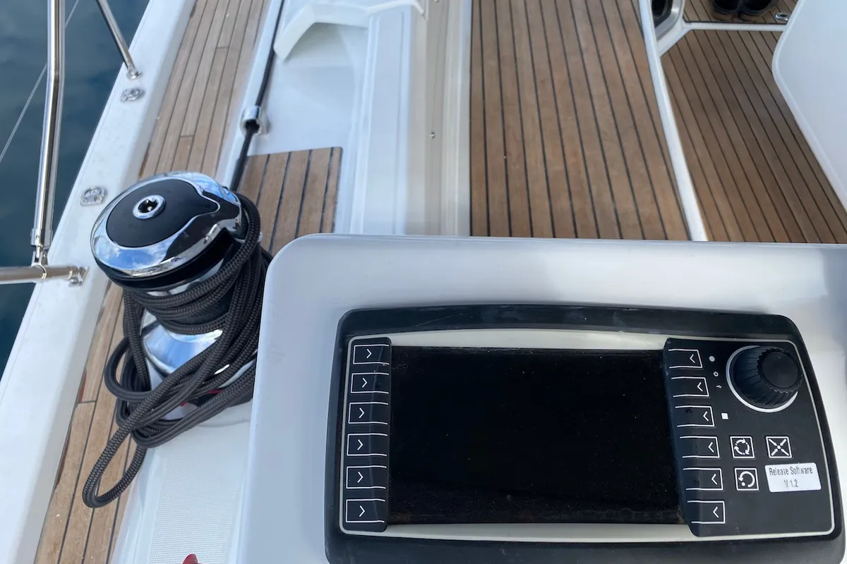 Cockpit of KATRINA, a Jeanneau 51 sailboat at Šibenik, Croatia