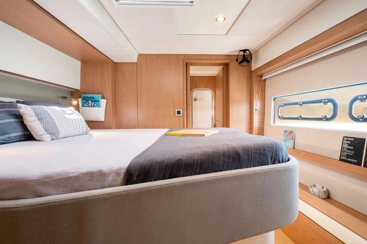 Cabin on Blue Moon, a Bali 5.4 catamaran at Ibiza, Spain