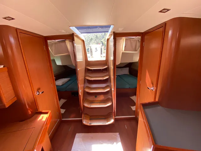Exterior view of Kaali, a Beneteau Oceanis 45 sailboat at La Spezia, Italy