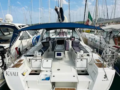 Cabin on Kaali, a Beneteau Oceanis 45 sailboat at La Spezia, Italy