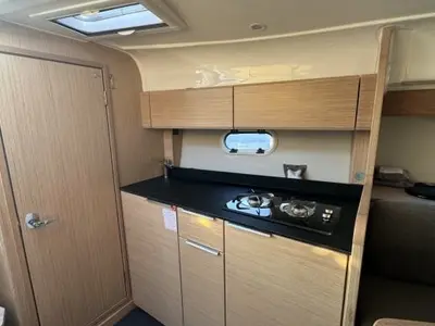 Galley of Lui, a Bavaria S30 motorboat at Grad Pula, Croatia
