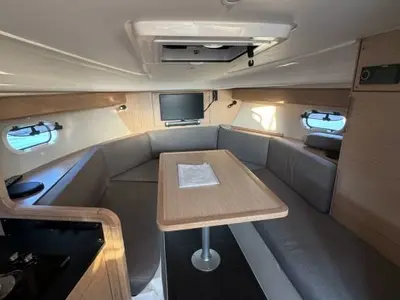 Salon of Lui, a Bavaria S30 motorboat at Grad Pula, Croatia