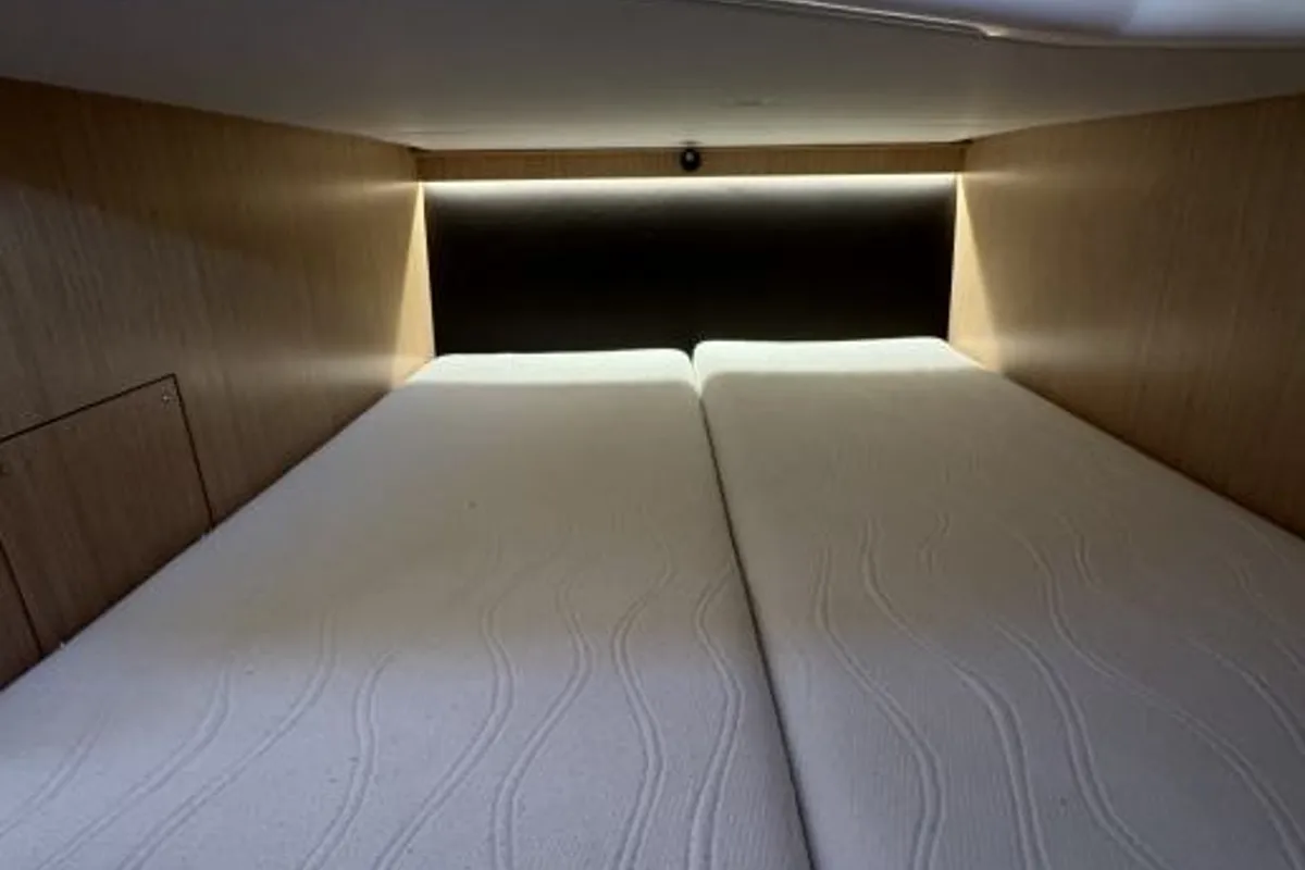 Cabin on Lui, a Bavaria S30 motorboat at Grad Pula, Croatia