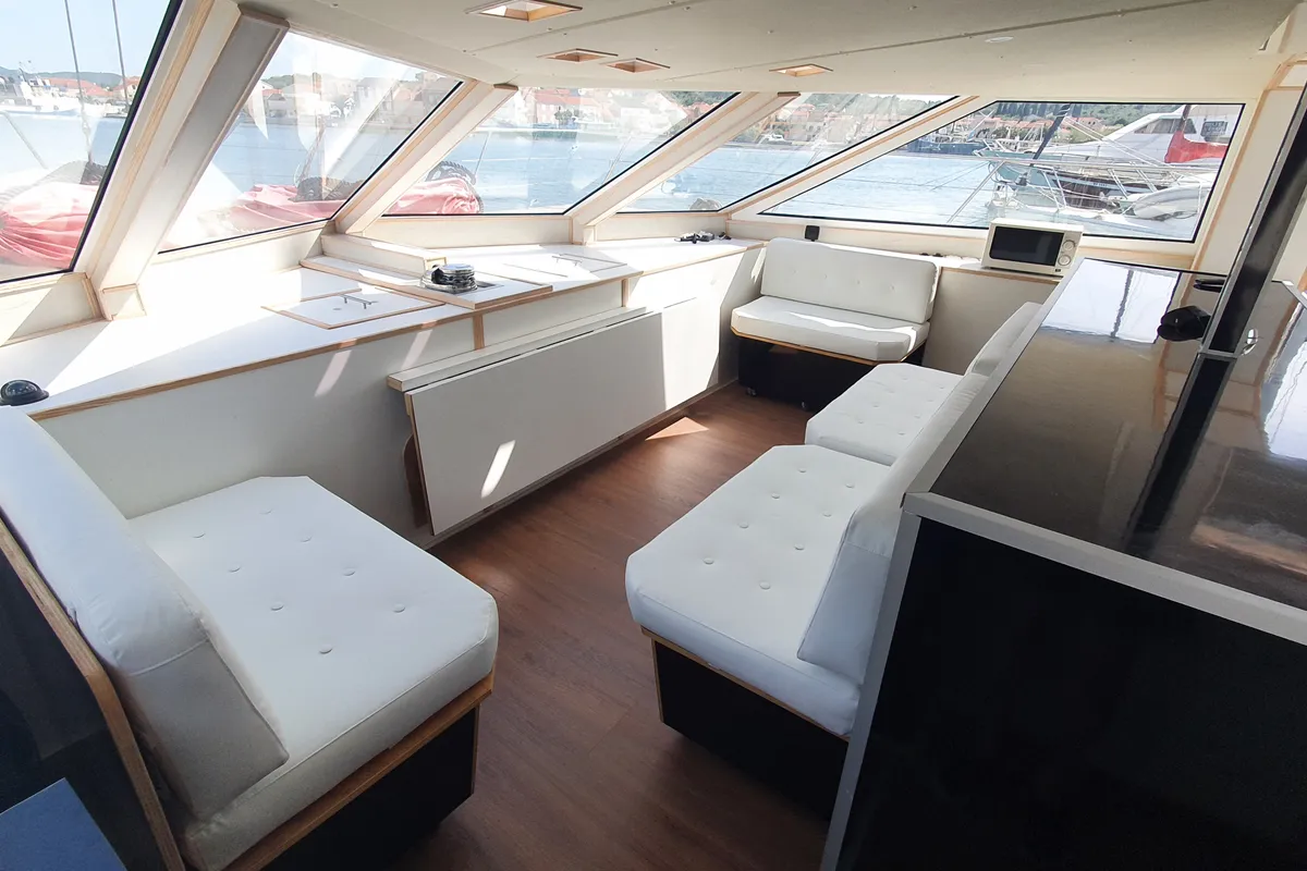 Exterior view of Gulet Catamaran, a catamaran at Trogir, Croatia