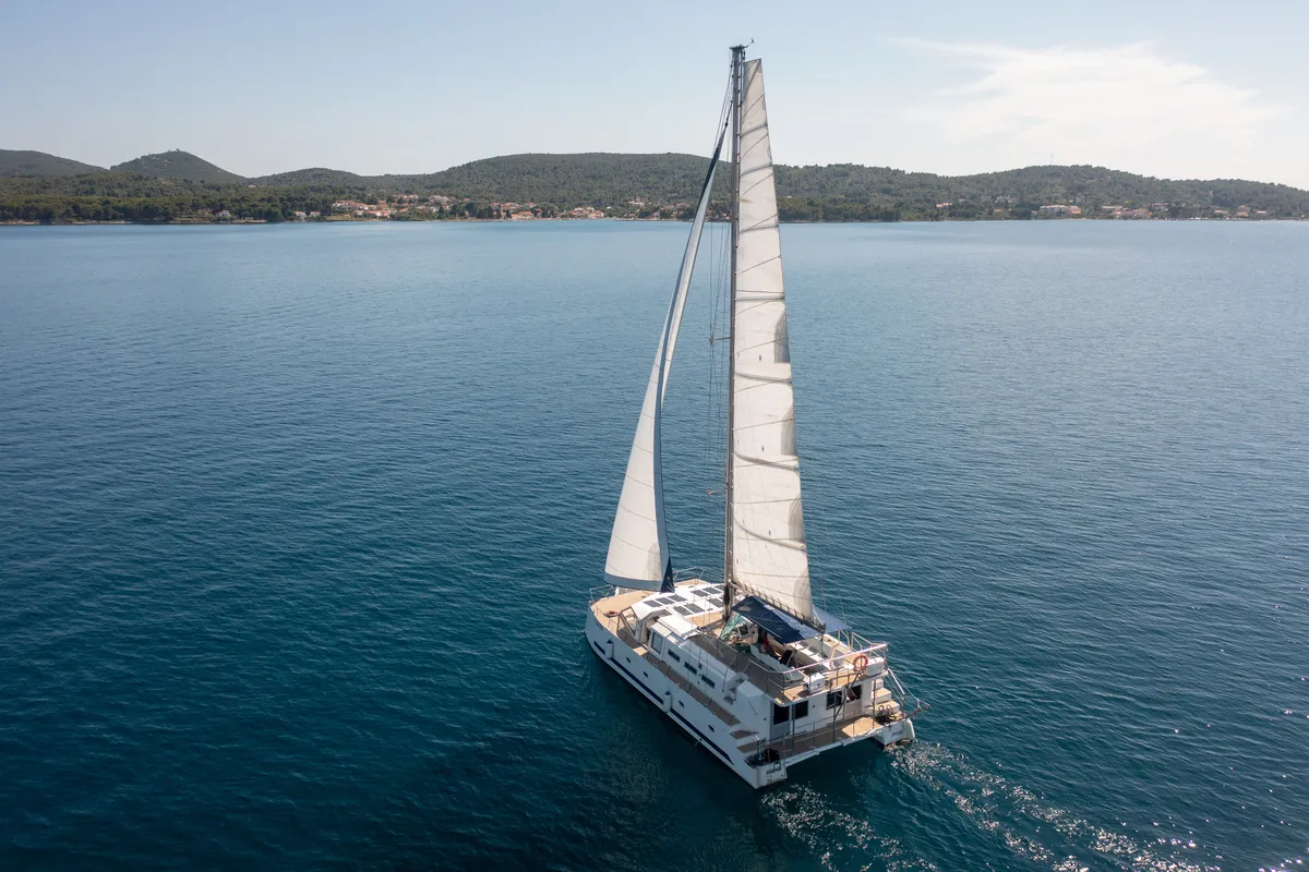 Exterior view of Gulet Catamaran, a catamaran at Trogir, Croatia