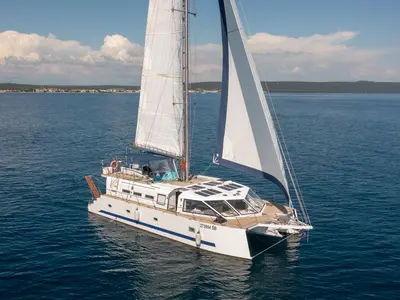Galley of Gulet Catamaran, a catamaran at Trogir, Croatia