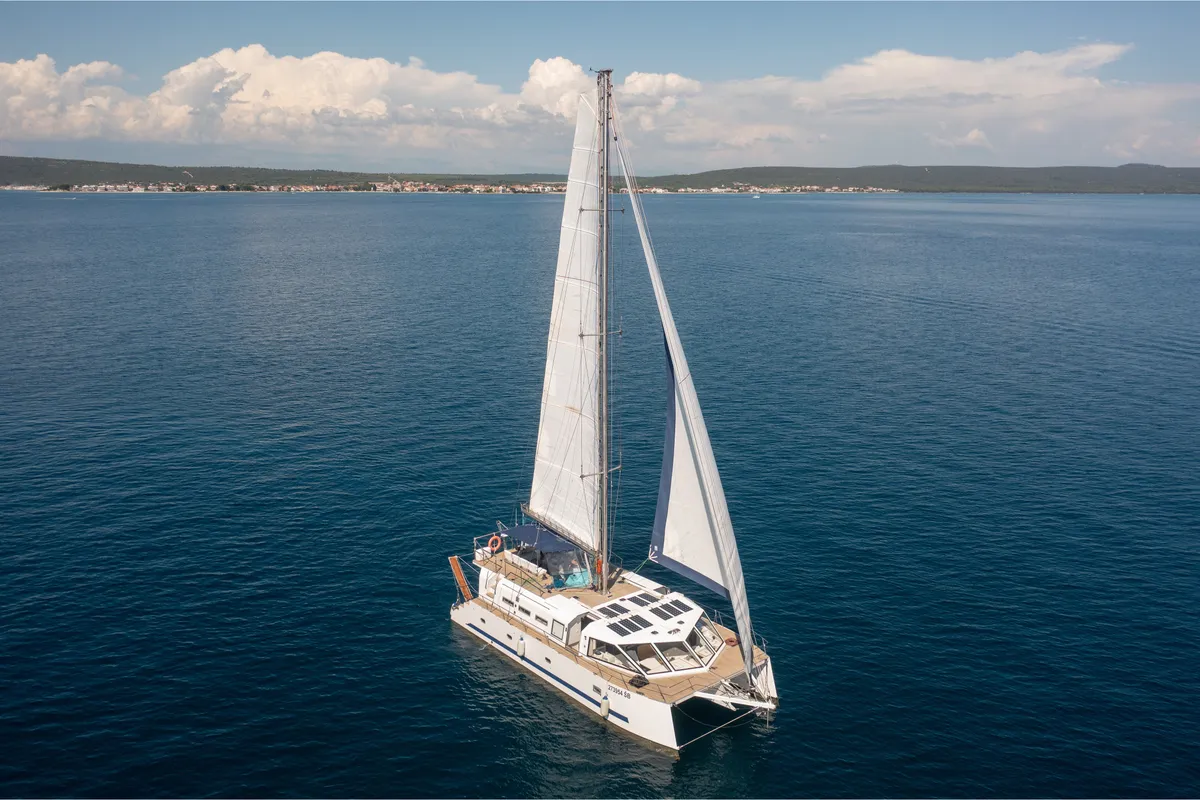 Salon of Gulet Catamaran, a catamaran at Trogir, Croatia